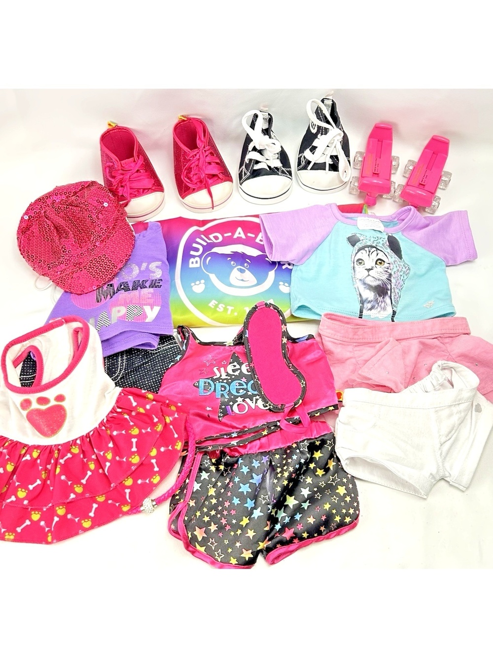 Build a Bear Clothing Lot Sleep Set, Shoes, Rollerskates, Hoodie & More *Read*